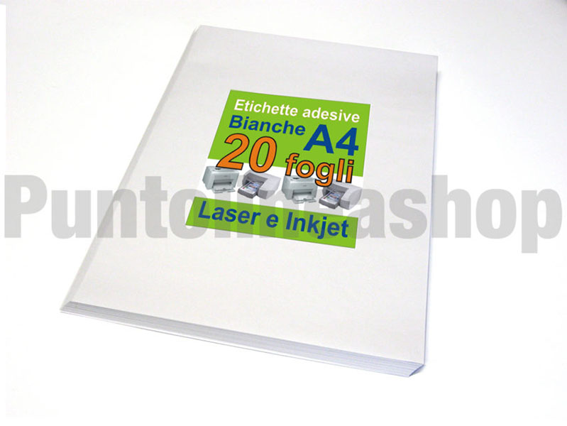 Carta adesiva / vinile / 20 A4 opaco vuoto / adesivo fai-da-te lucido Fogli  autoadesivi / Inkjet e stampabile al laser / Compatibile con la macchina  fustellata -  Italia