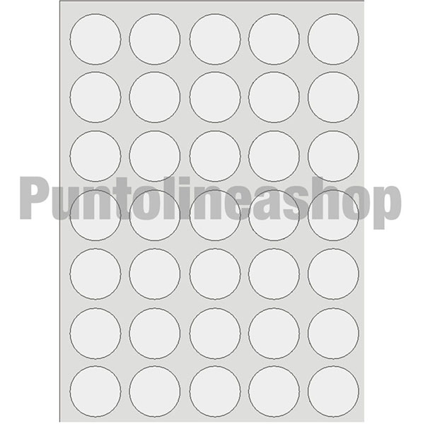 Etichette Adesive trasparenti rotonde 36 mm