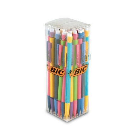 Portamine Bic a scatto con gomma mina 0,7mm HB2 fusto plastica colori  assortiti