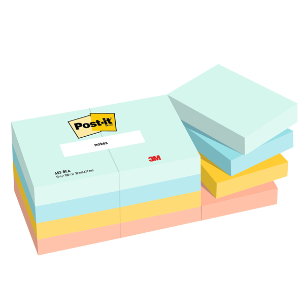 BLOCCO ADESIVO POST-IT 38X51 COL ASS PASTELLO - Puntolinea Shop