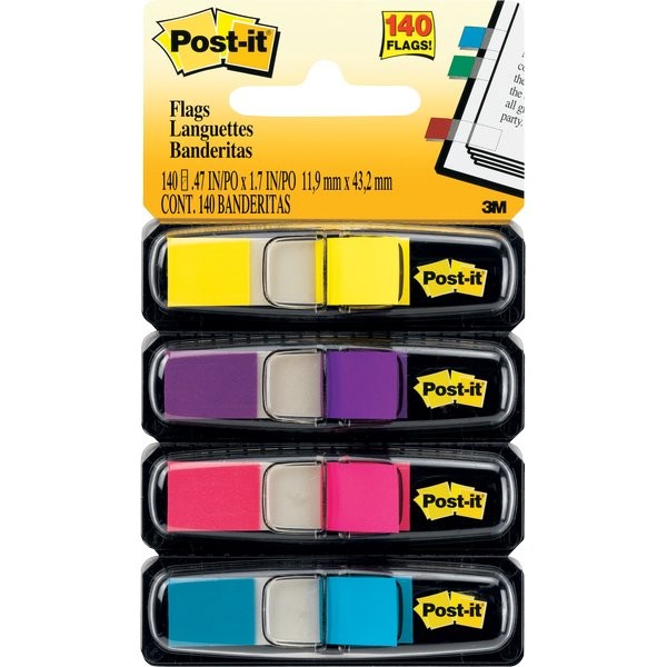 SEGNAPAGINA POST-IT INDEX 683-4AB MINI BLISTER - PLASTICA12 X 43,1 - 4  COLORI VIVACI - 140 PZ - Puntolinea Shop