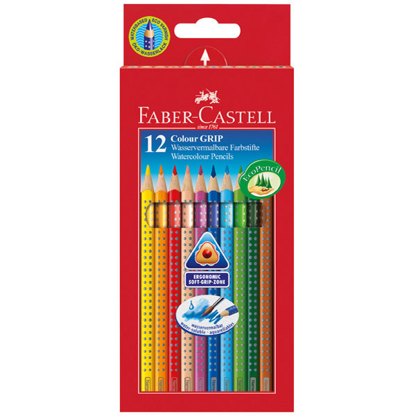 PASTELLI FABER CASTELL COLOUR GRIP ASTUCCIO 12 MATITE - Puntolinea Shop