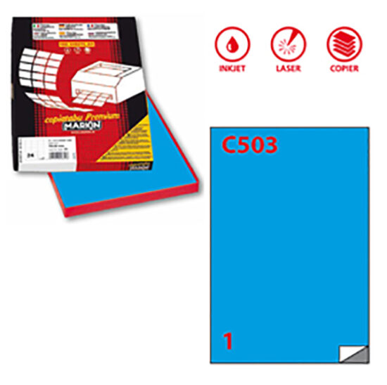 ETICHETTE ADESIVE 210 x 297 mm BLU - MARKIN