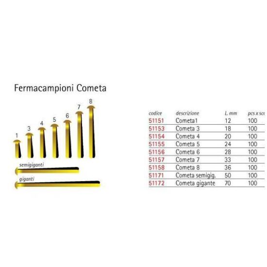 FERMACAMPIONI N.4 COMETA Confezione 100 pezzi