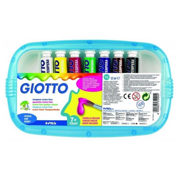 TEMPERE GIOTTO IN VALIGETTA 12ml 7 colori - Puntolinea Shop