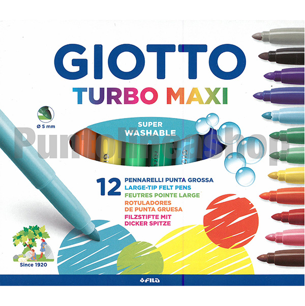 PENNARELLI GIOTTO TURBO MAXI 12 colori - Puntolinea Shop