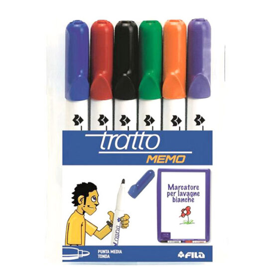 PENNARELLO TRATTO MEMO X LAVAGNE 6 COLORI PUNTA TONDA