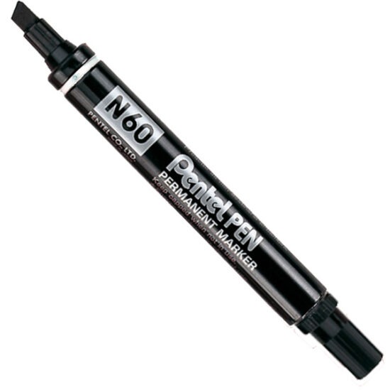 PENNARELLO PENTEL N60 PUNTA SCALPELLO NERO