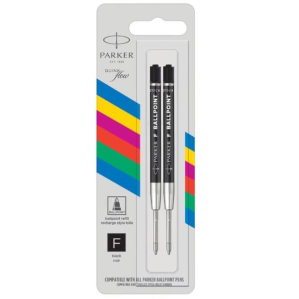 PARKER Quinkflow ricarica per penna a sfera, punta media, nero, confezione  da 2 : : Cancelleria e prodotti per ufficio