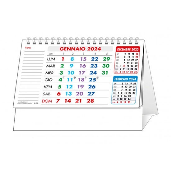 CALENDARIO DA TAVOLO C/SPIRALE 18X14 MULTICOLOR
