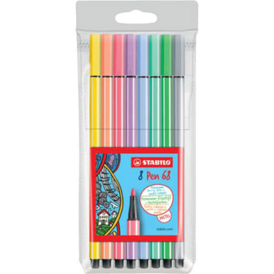 PENNARELLI STABILO PEN 68 - 8 COLORI PASTELLO