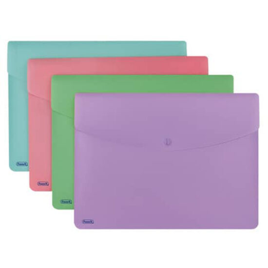 BUSTA CON BOTTONE A4 - PASTEL FAVORIT