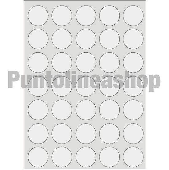 ETICHETTE ADESIVE TONDE 36 mm TRASPARENTI TICO